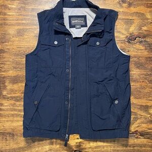 Eddie Bauer Travex Mens Vest S Blue Full Zip Sleeveless Jacket Ripstop Utility